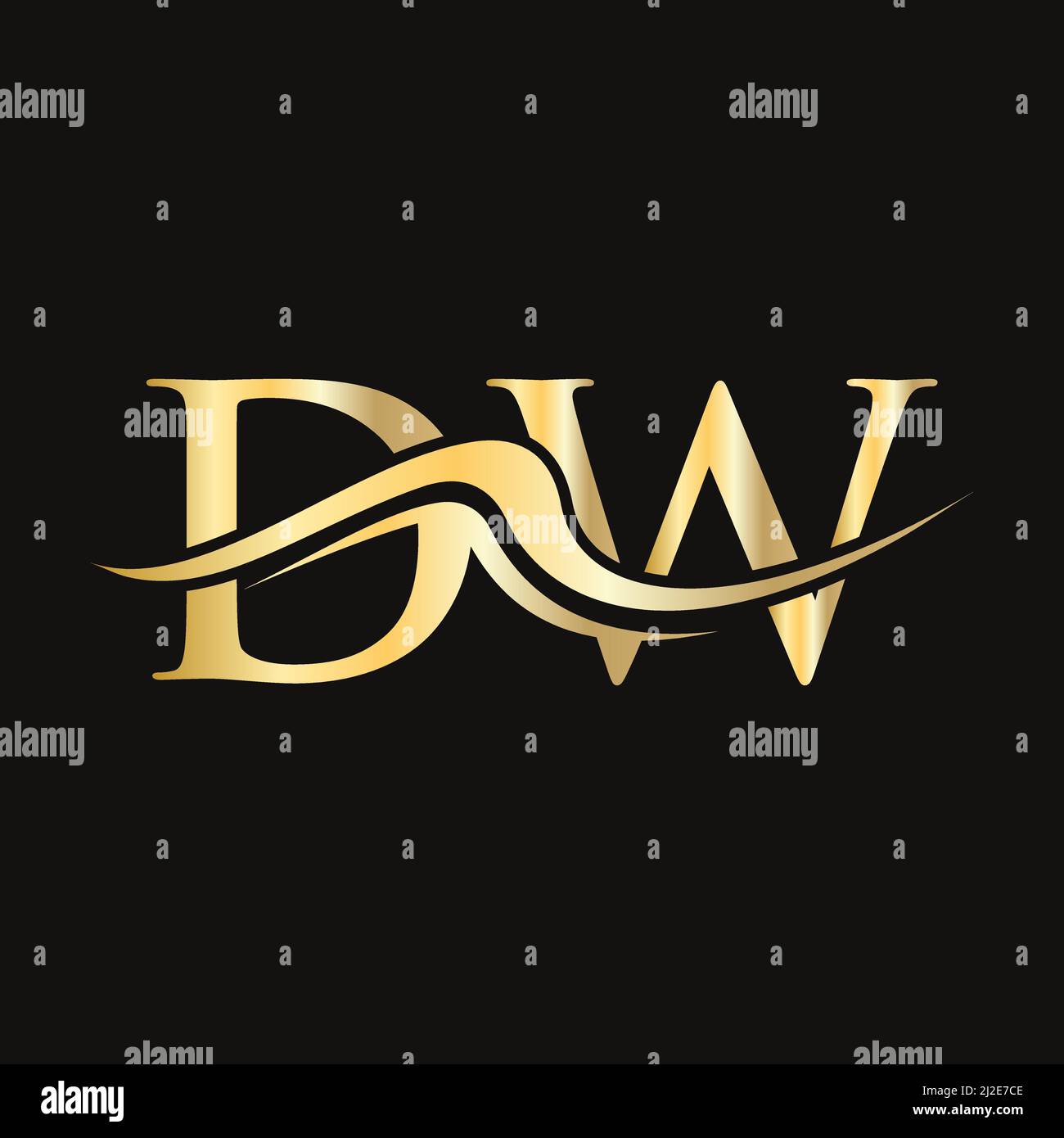 Letter DW Logo Design. Initial DW Logotype Template For Business And Company Logo Stock Vector