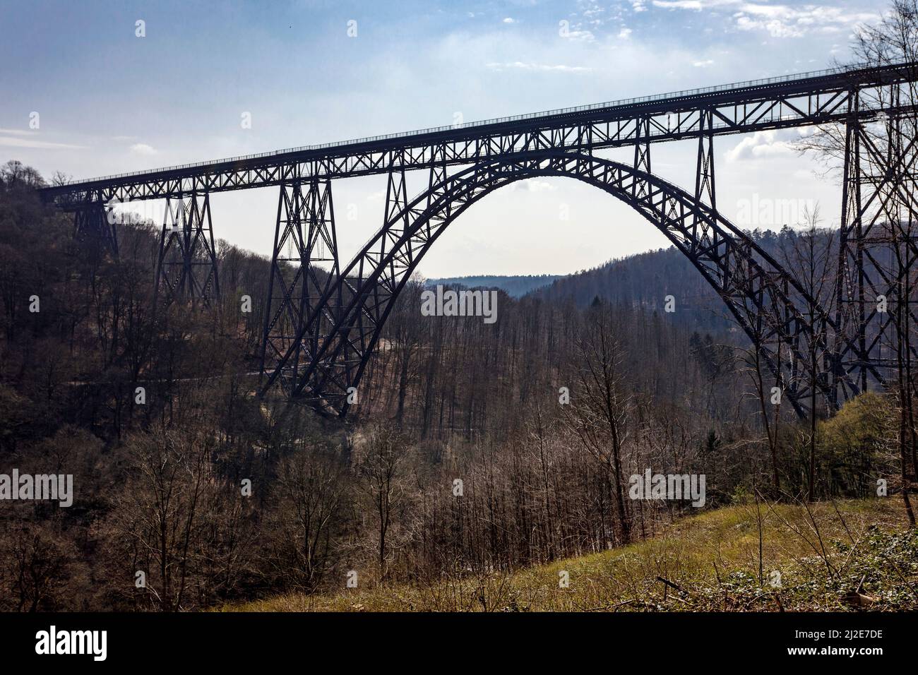 Mungsten Bridge, Germany's highest railway bridge at 107m Stock Photo