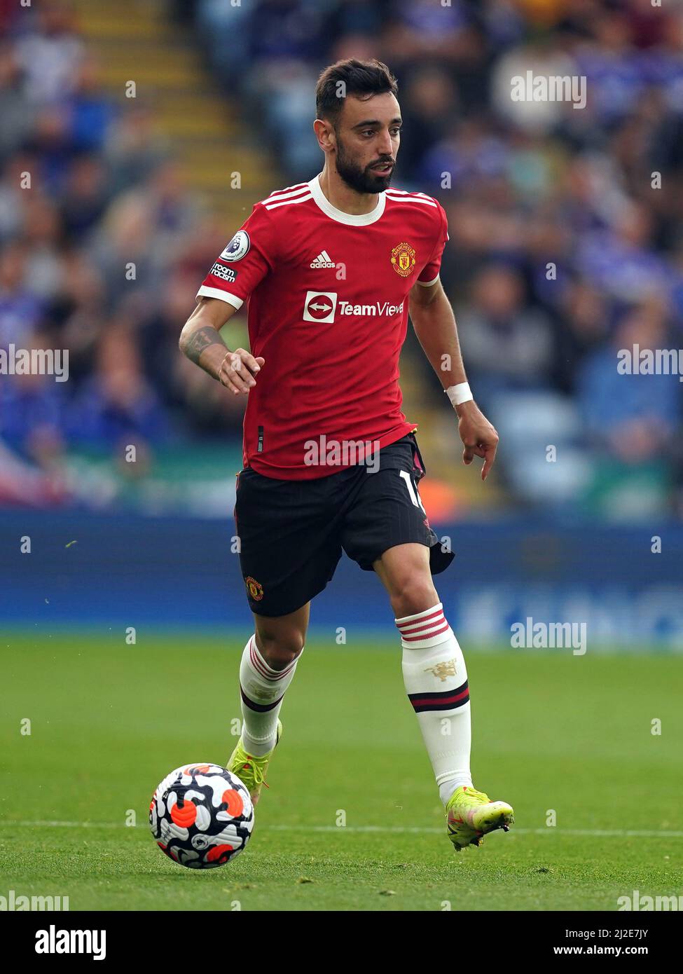 File photo dated 16-10-2021 of Manchester United's Bruno Fernandes who has signed a new contract to extend his stay at Manchester United until the summer of 2026 with the option for a further year. Issue date: Friday April 1, 2022. Stock Photo