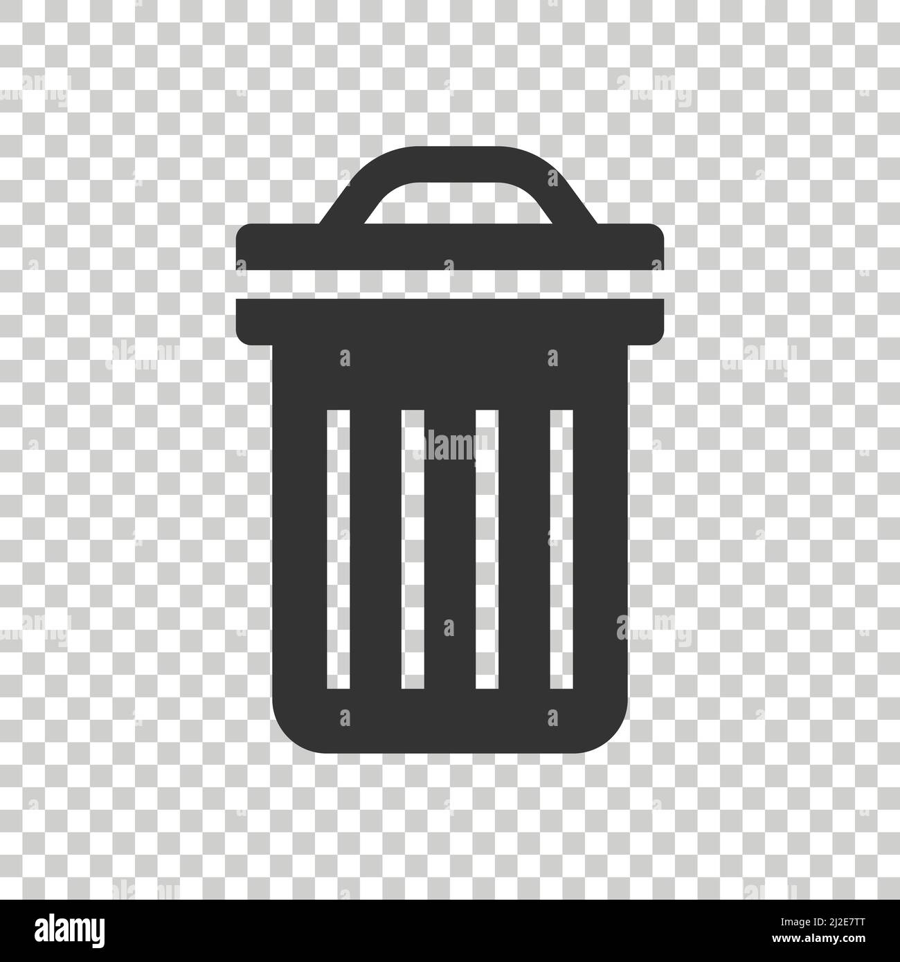 Garbage bin icon in flat style. Recycle vector illustration on white