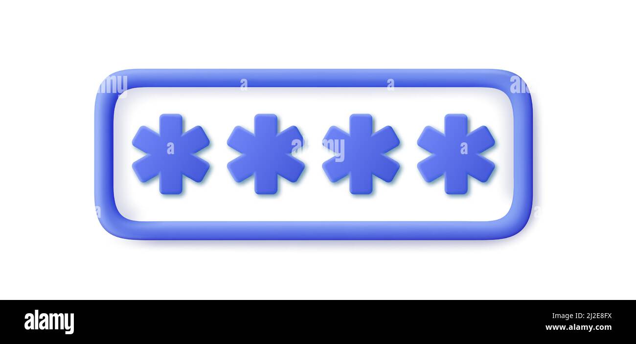 3d Locked Password Field Stock Vector