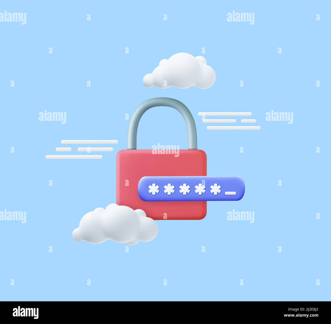 3d lock and password field. Stock Vector