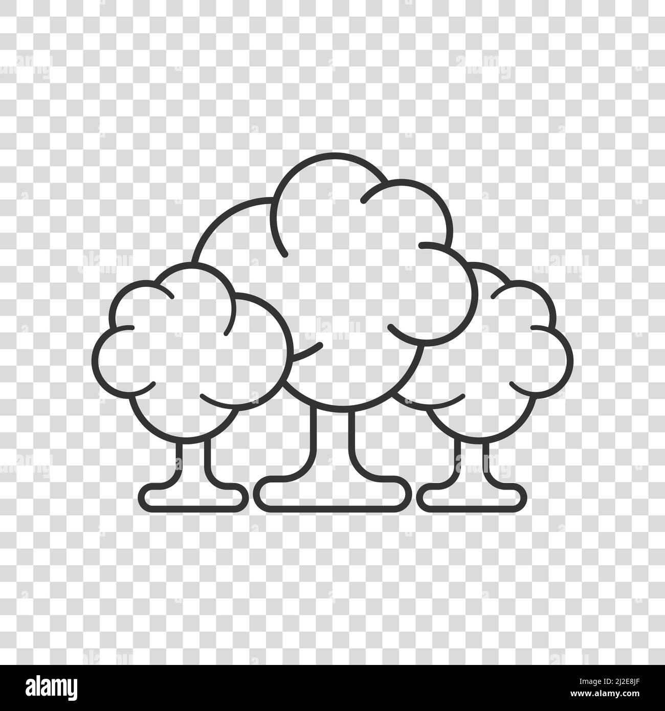 Tree icon in flat style. Forest vector illustration on white isolated ...