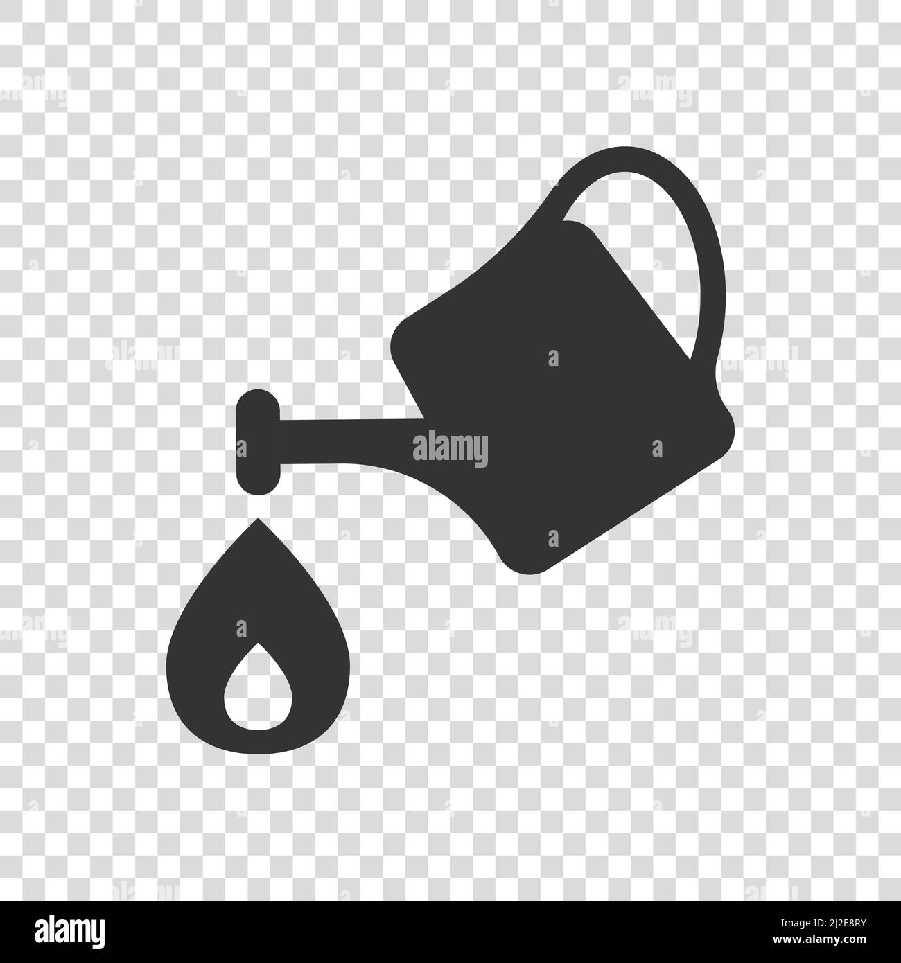 Watering can icon in flat style. Garden tool vector illustration on ...