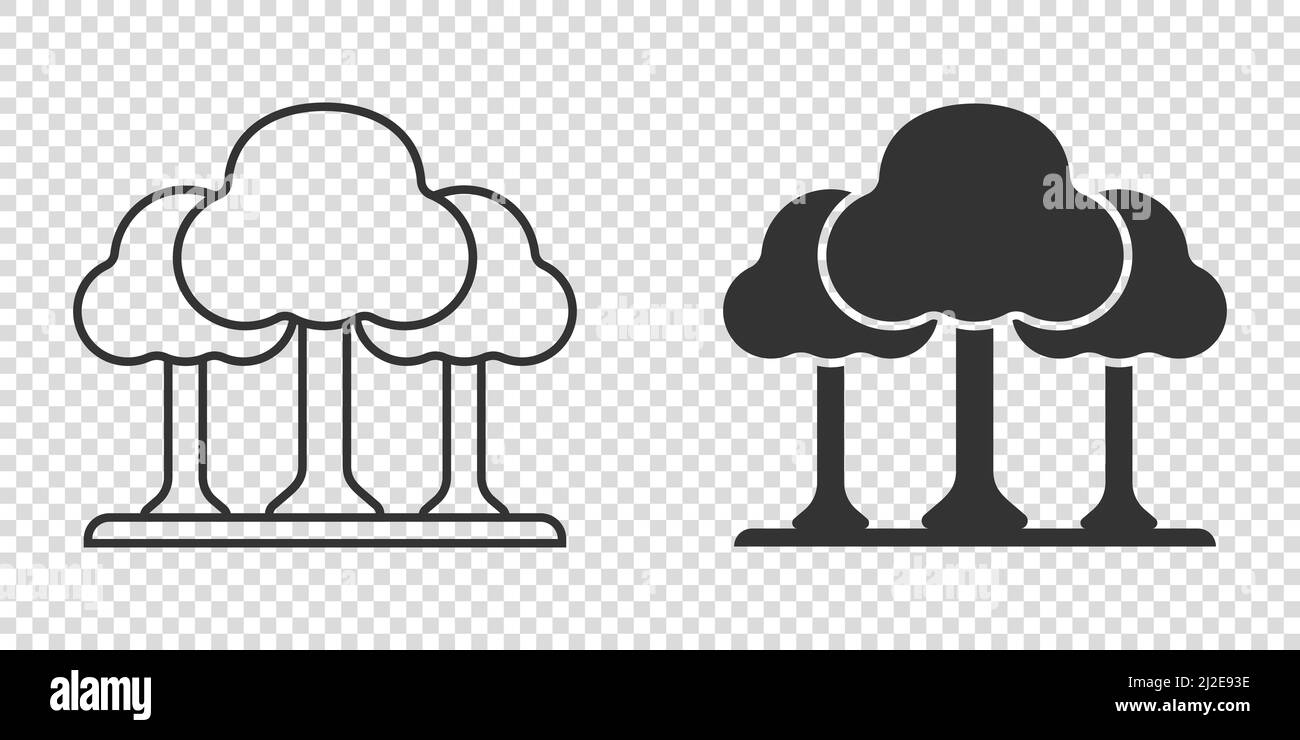 Tree icon in flat style. Forest vector illustration on white isolated ...