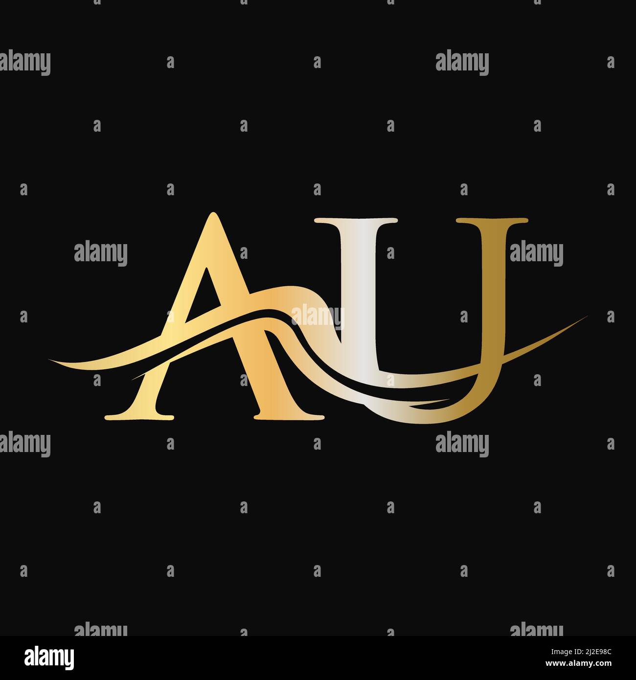 Letter AU Logo Design. Initial AU Logotype Template For Business And Company Logo Stock Vector