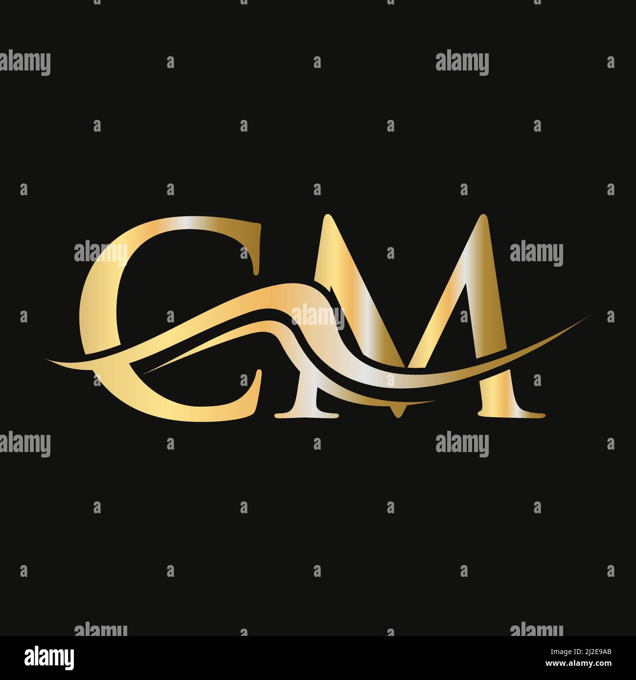 Letter CM Logo Design. Initial CM Logotype Template For Business And Company Logo Stock Vector