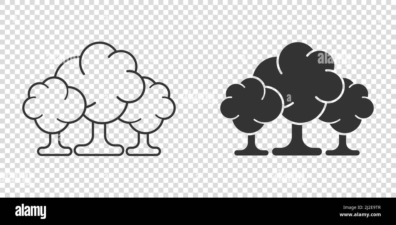 Tree icon in flat style. Forest vector illustration on white isolated ...