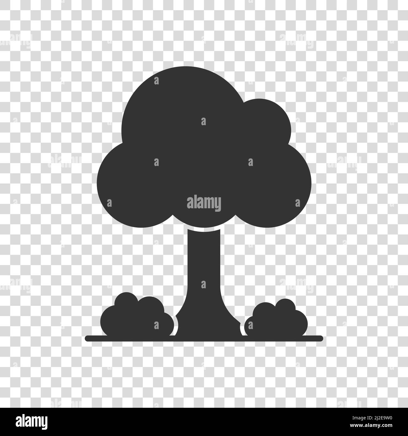 Tree icon in flat style. Forest vector illustration on white isolated ...