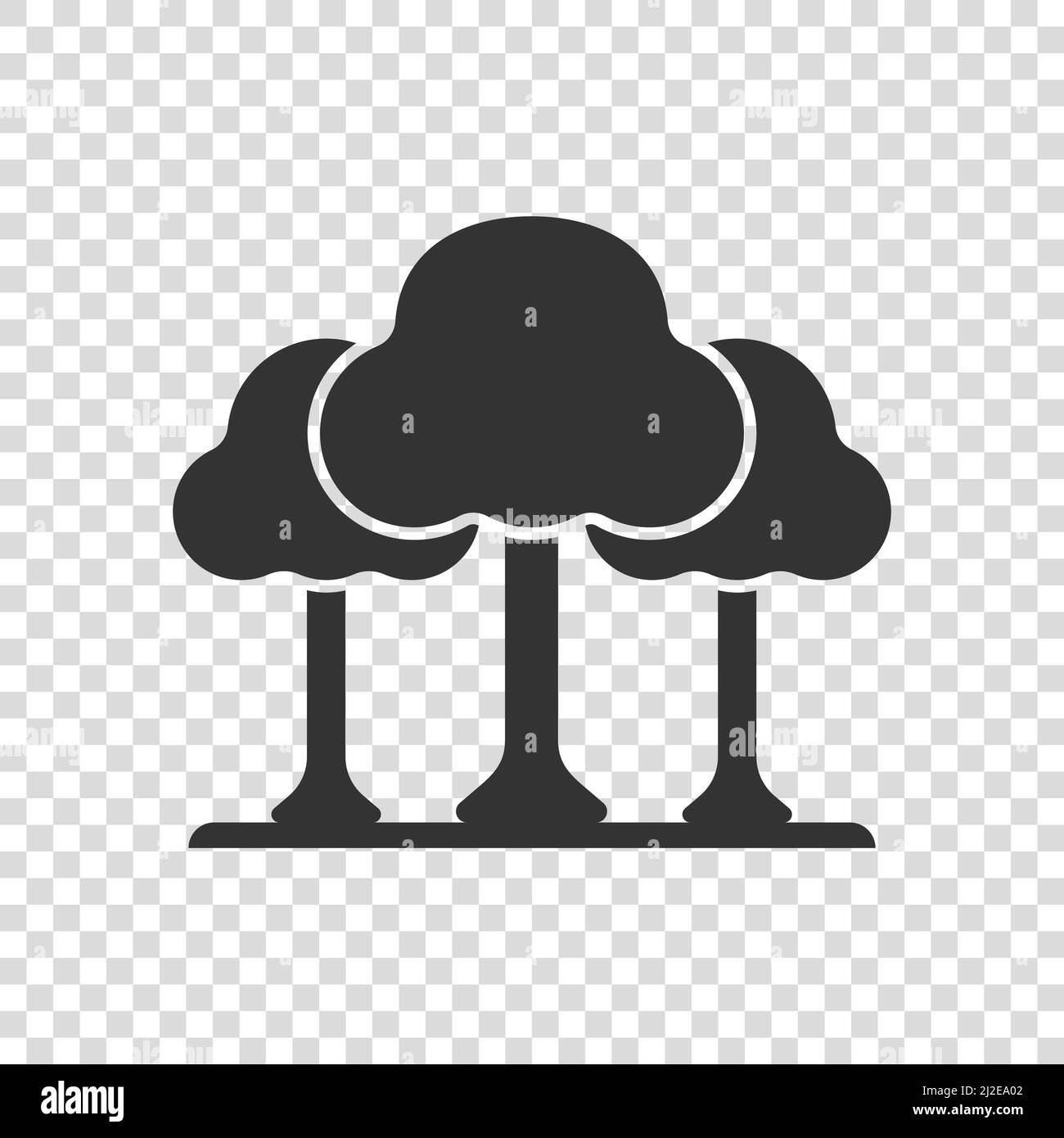 Tree icon in flat style. Forest vector illustration on white isolated ...