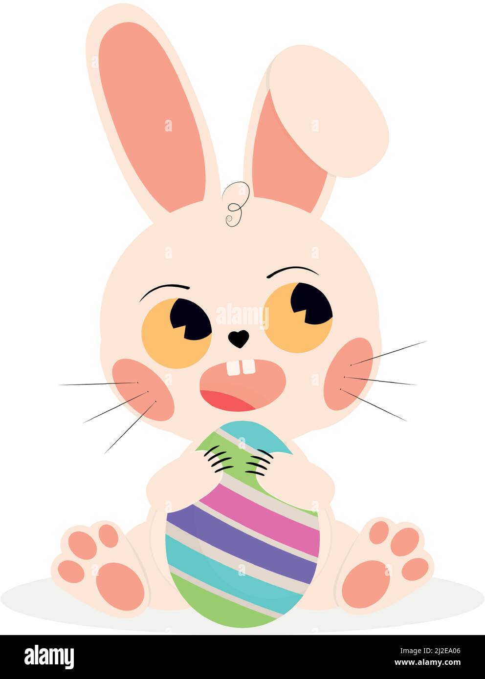 Easter Bunny with egg on white background - Vector illustration Stock ...