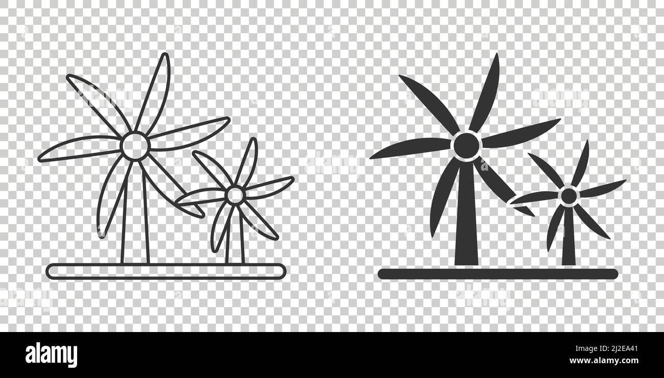 Wind power plant icon in flat style. Turbine vector illustration on ...