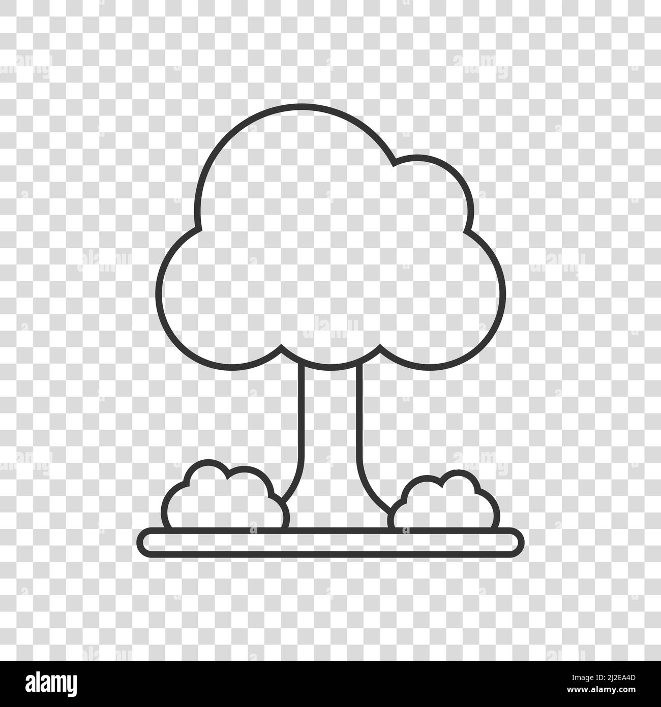 Tree icon in flat style. Forest vector illustration on white isolated ...