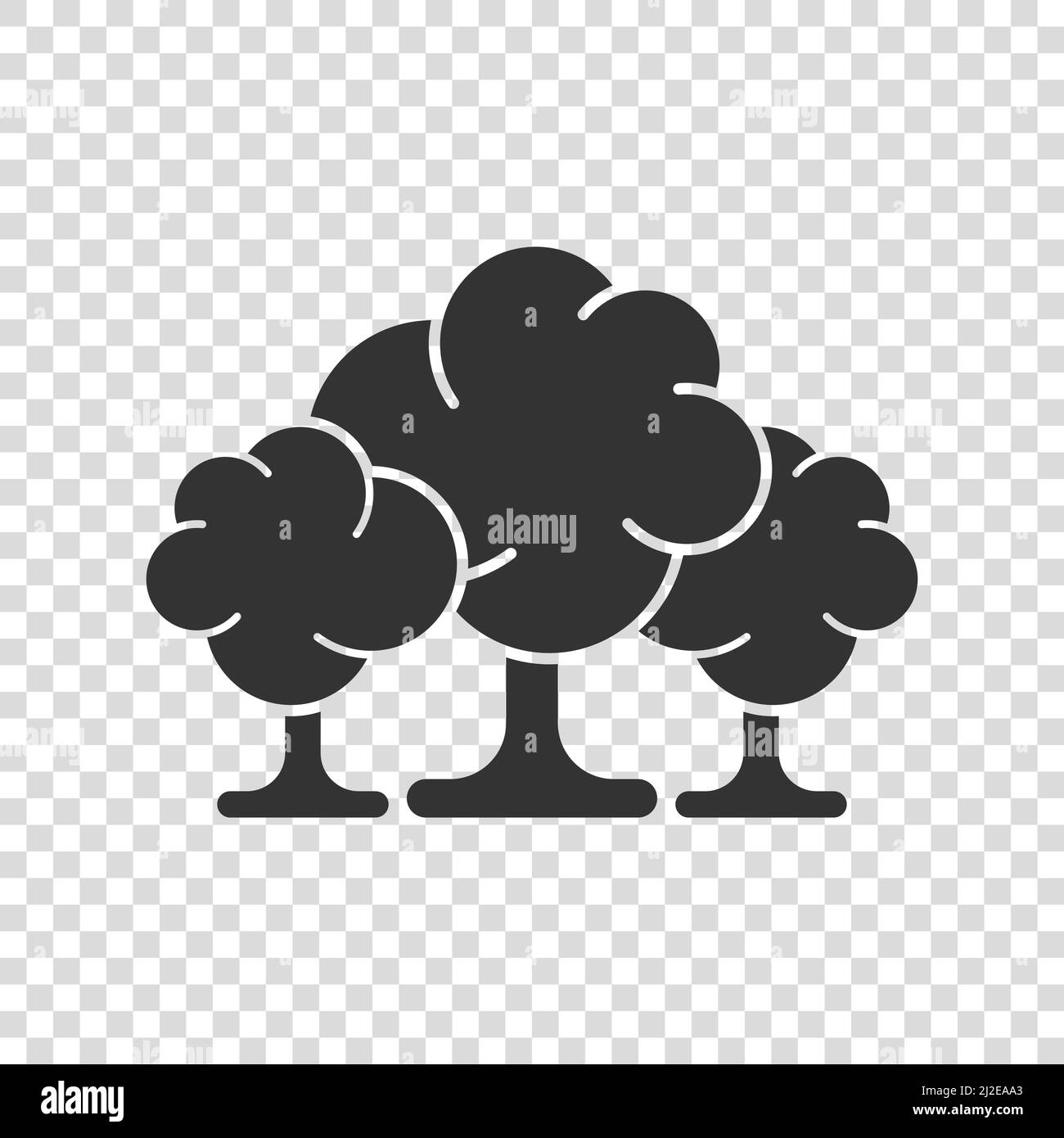 Tree icon in flat style. Forest vector illustration on white isolated ...