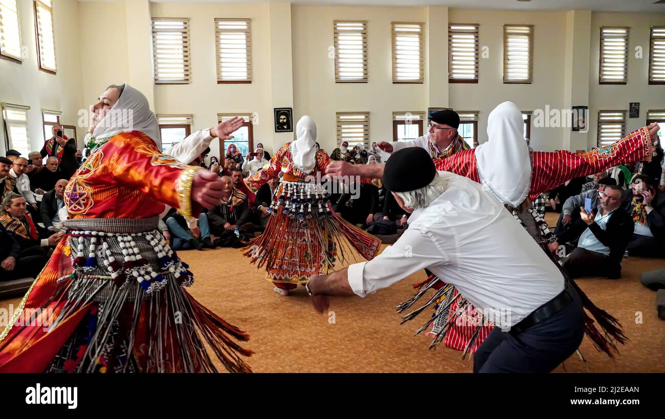 Anatolian Alevi Muslims have gathered in the Djemevi in Izmir, Turkey ...
