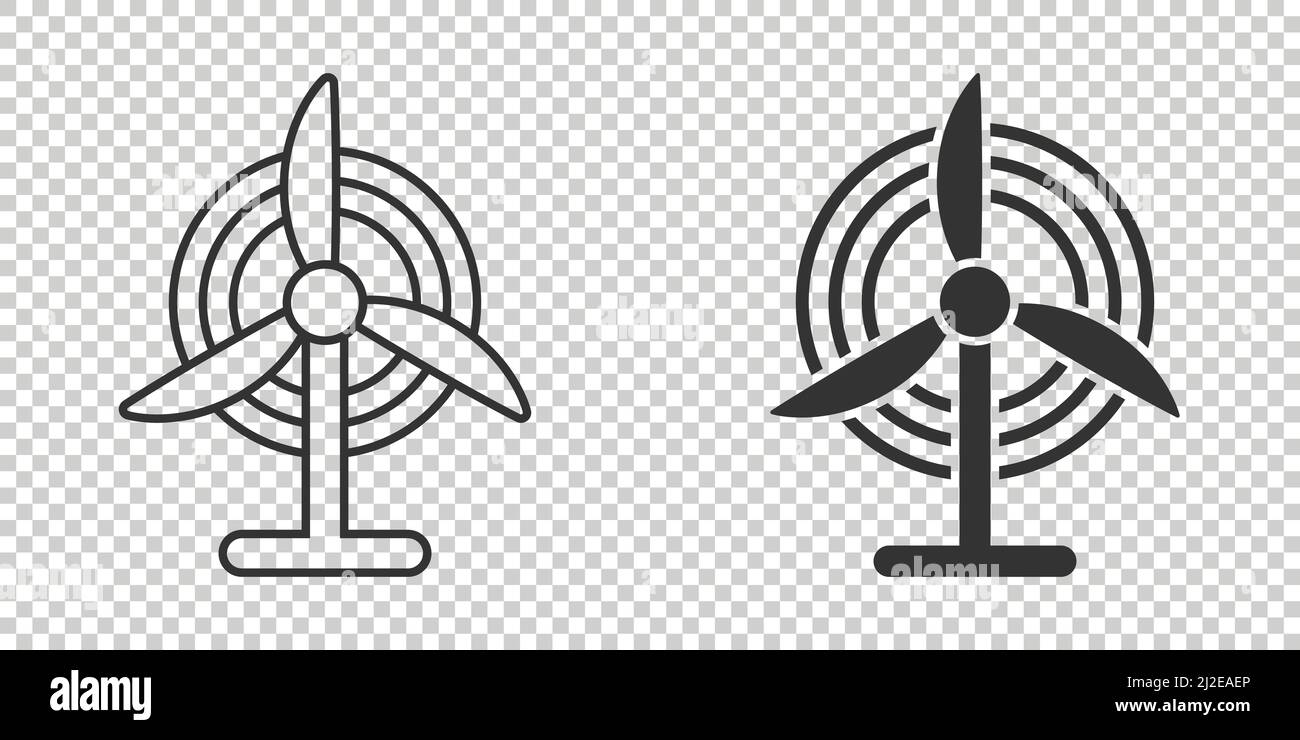 Wind power plant icon in flat style. Turbine vector illustration on ...