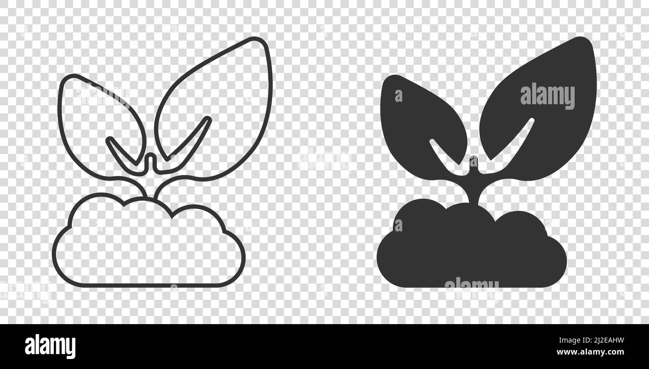 Leaf icon in flat style. Plant vector illustration on white isolated ...