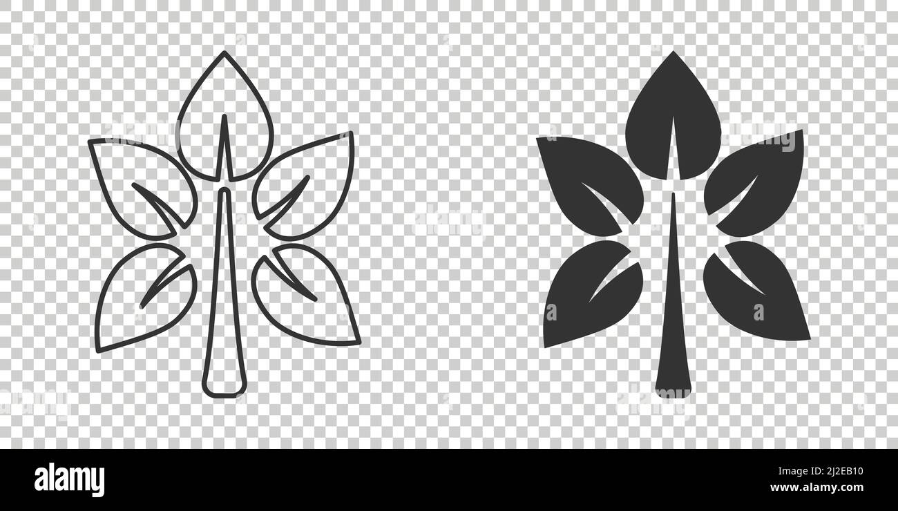 Leaf icon in flat style. Plant vector illustration on white isolated ...