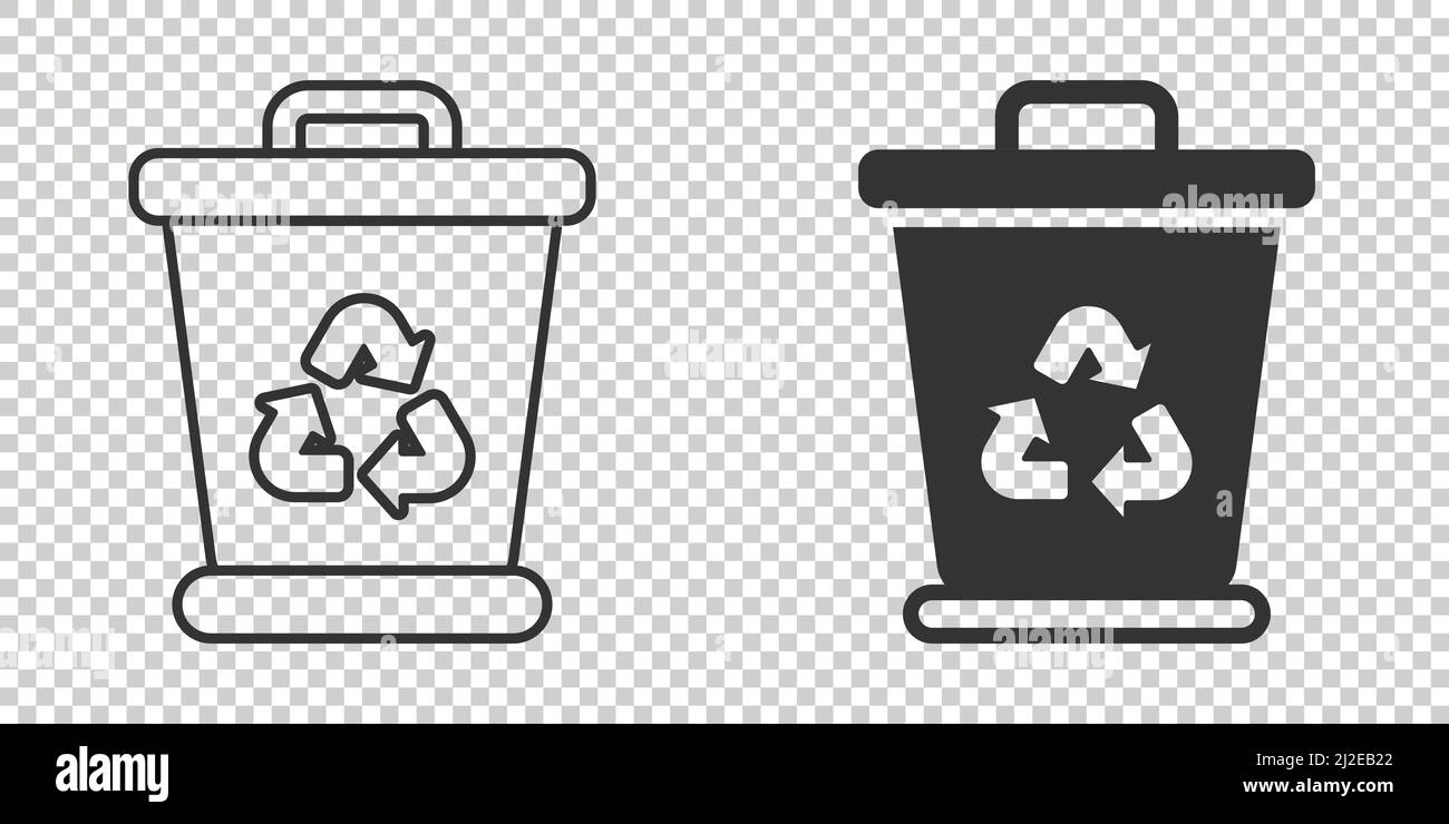 Garbage bin icon in flat style. Recycle vector illustration on white ...
