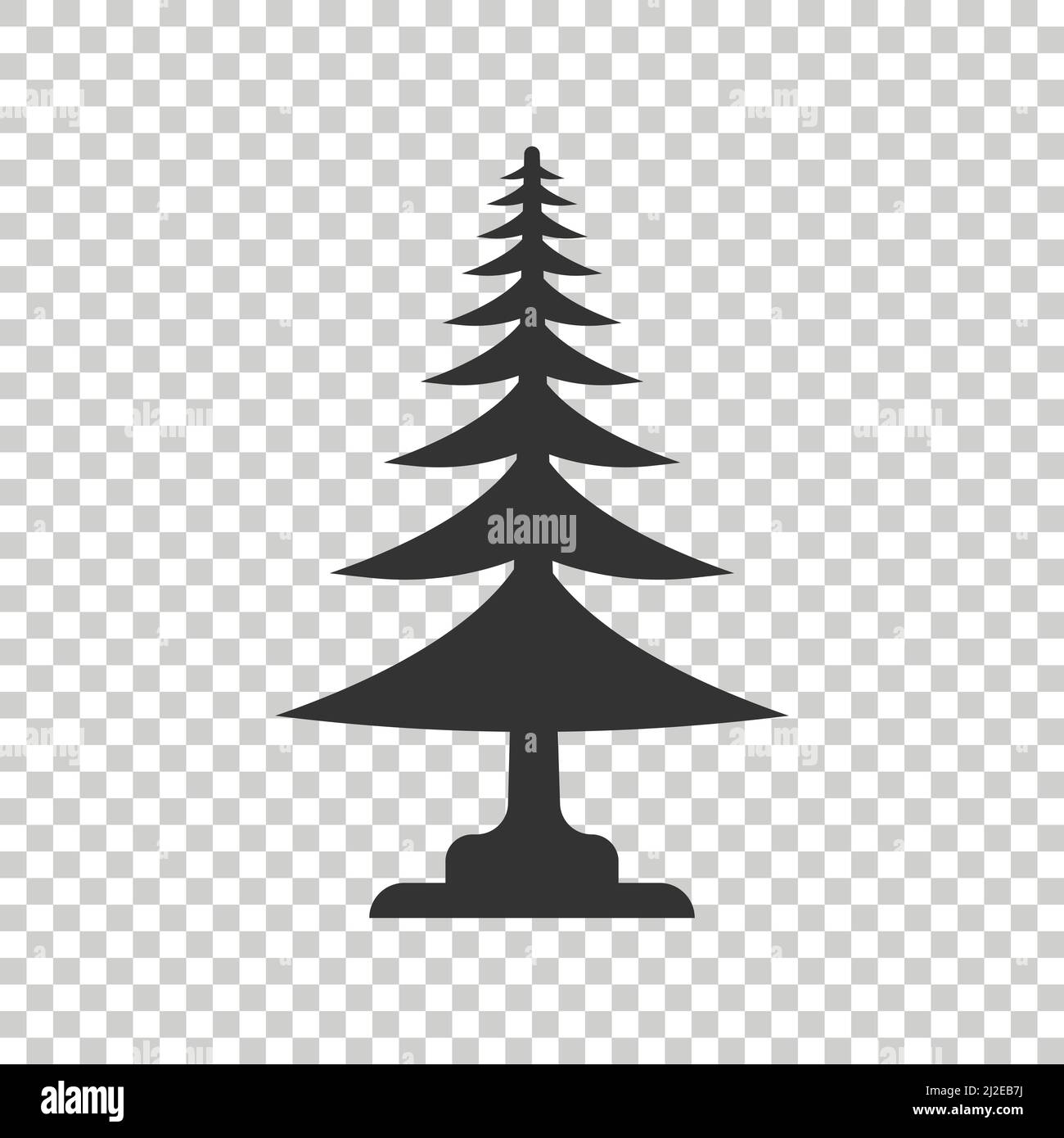 Conifer tree icon in flat style. Fir flora vector illustration on white ...