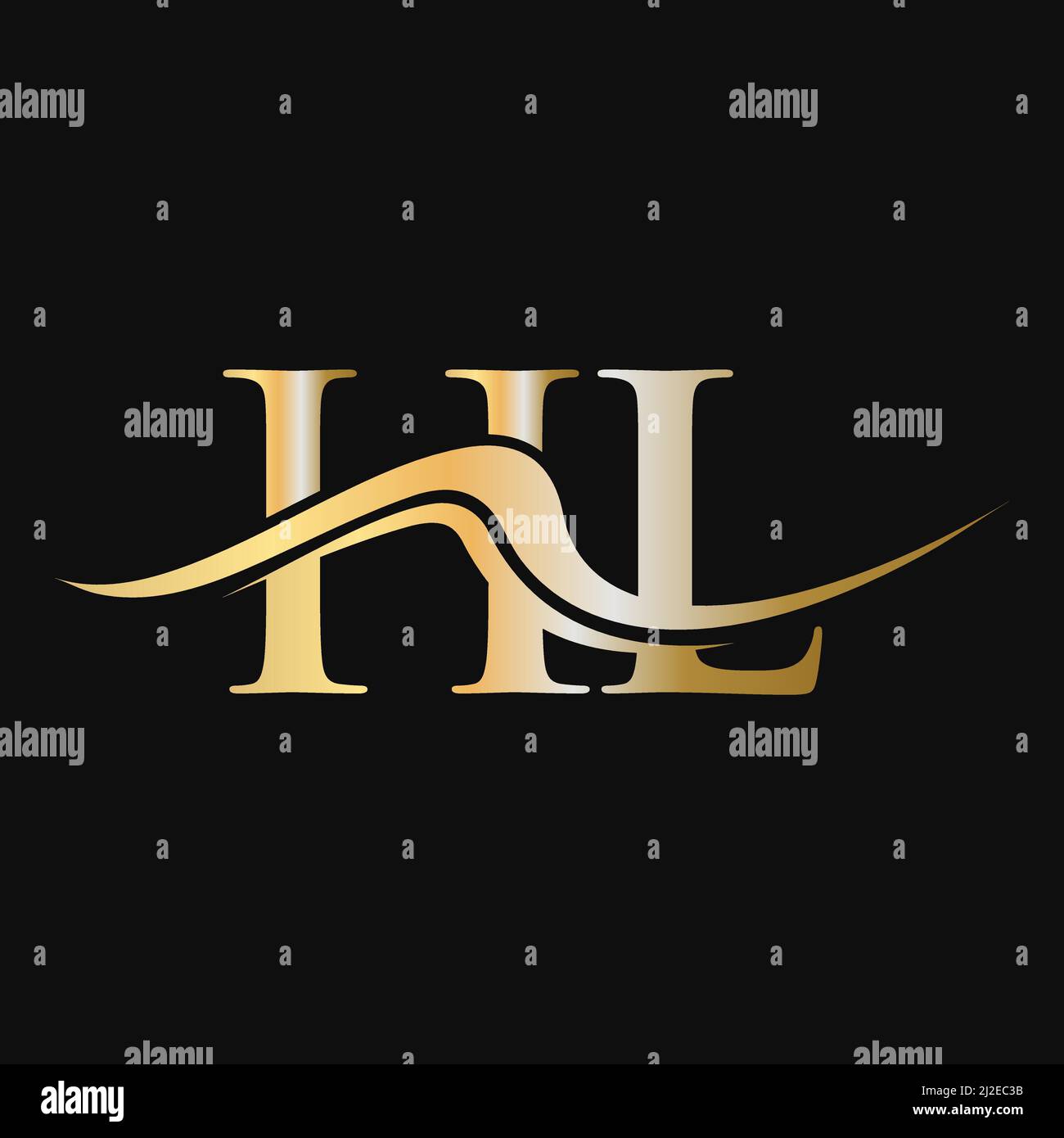 Letter HL Logo Design. Initial HL Logotype Template For Business And Company Logo Stock Vector