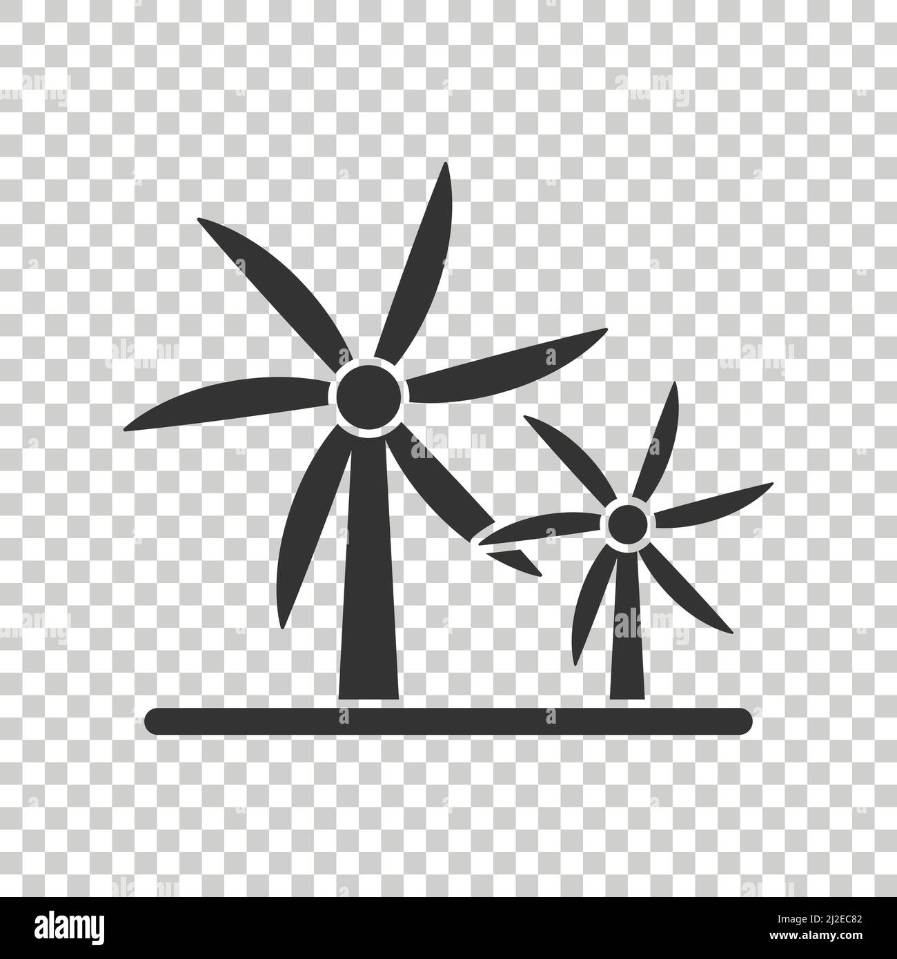 Wind power plant icon in flat style. Turbine vector illustration on ...