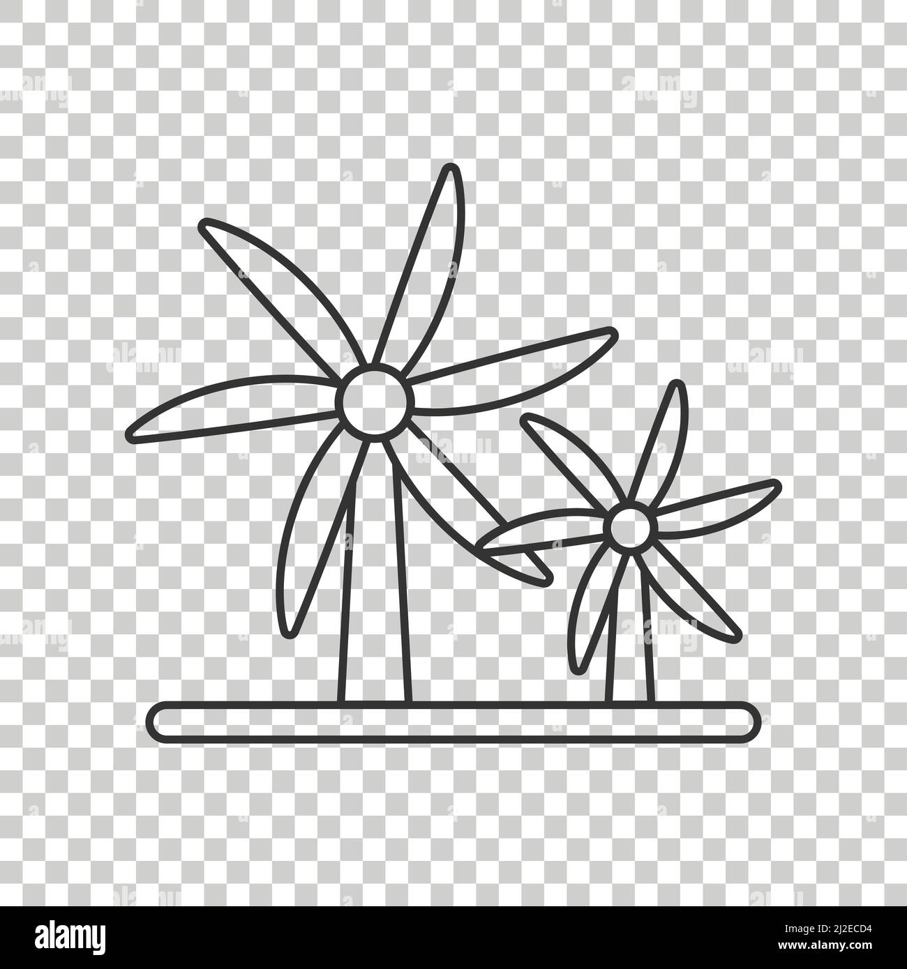 Wind power plant icon in flat style. Turbine vector illustration on ...