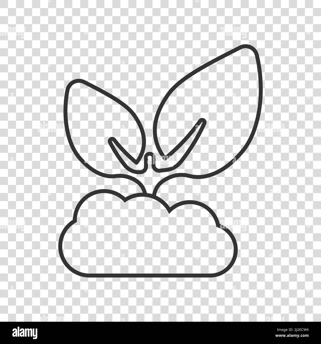 Leaf icon in flat style. Plant vector illustration on white isolated ...