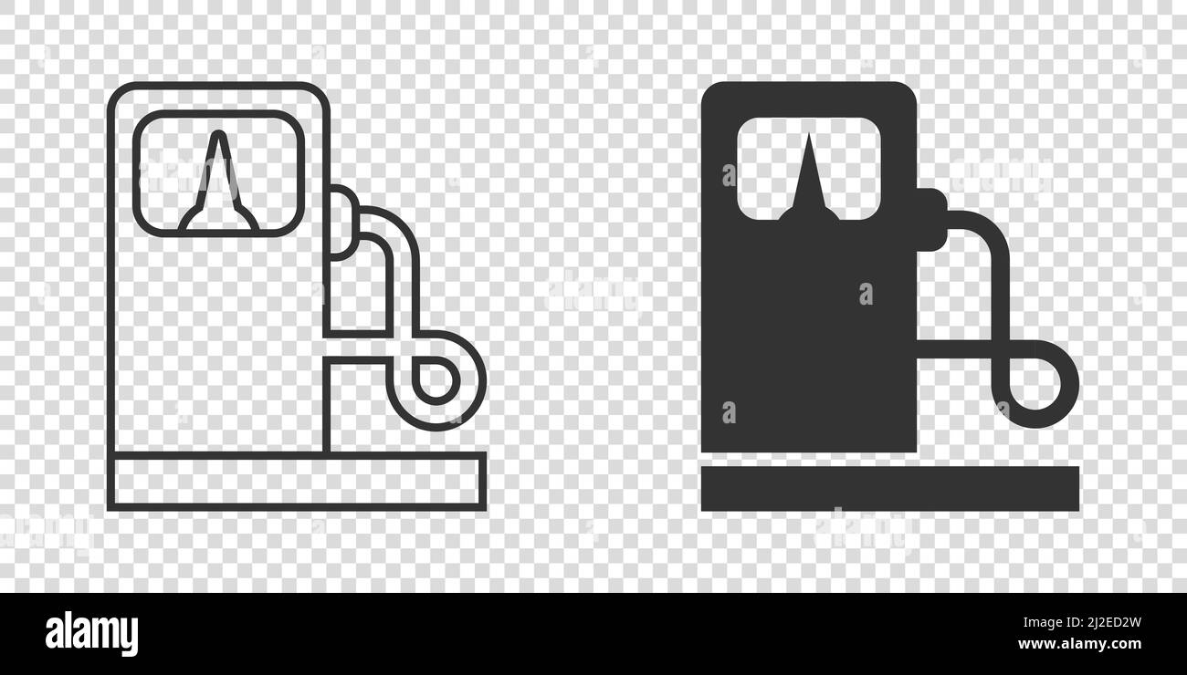Fuel pump icon in flat style. Gas station sign vector illustration on ...