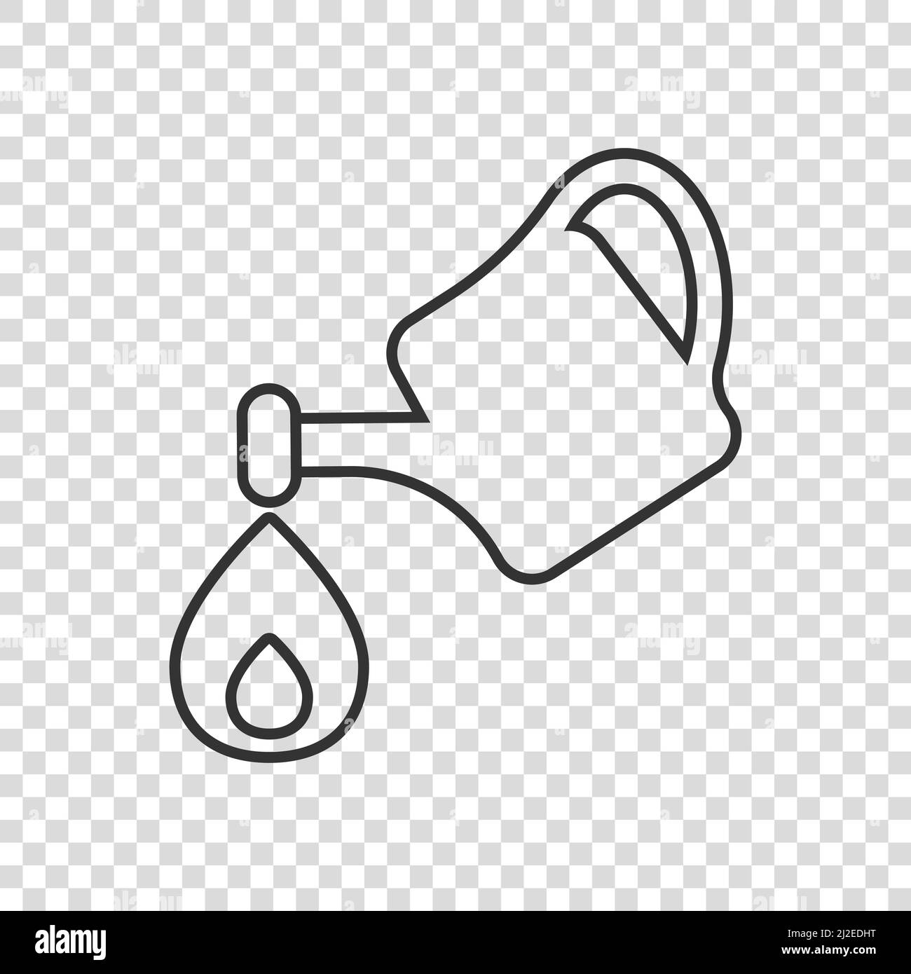 Watering can icon in flat style. Garden tool vector illustration on ...