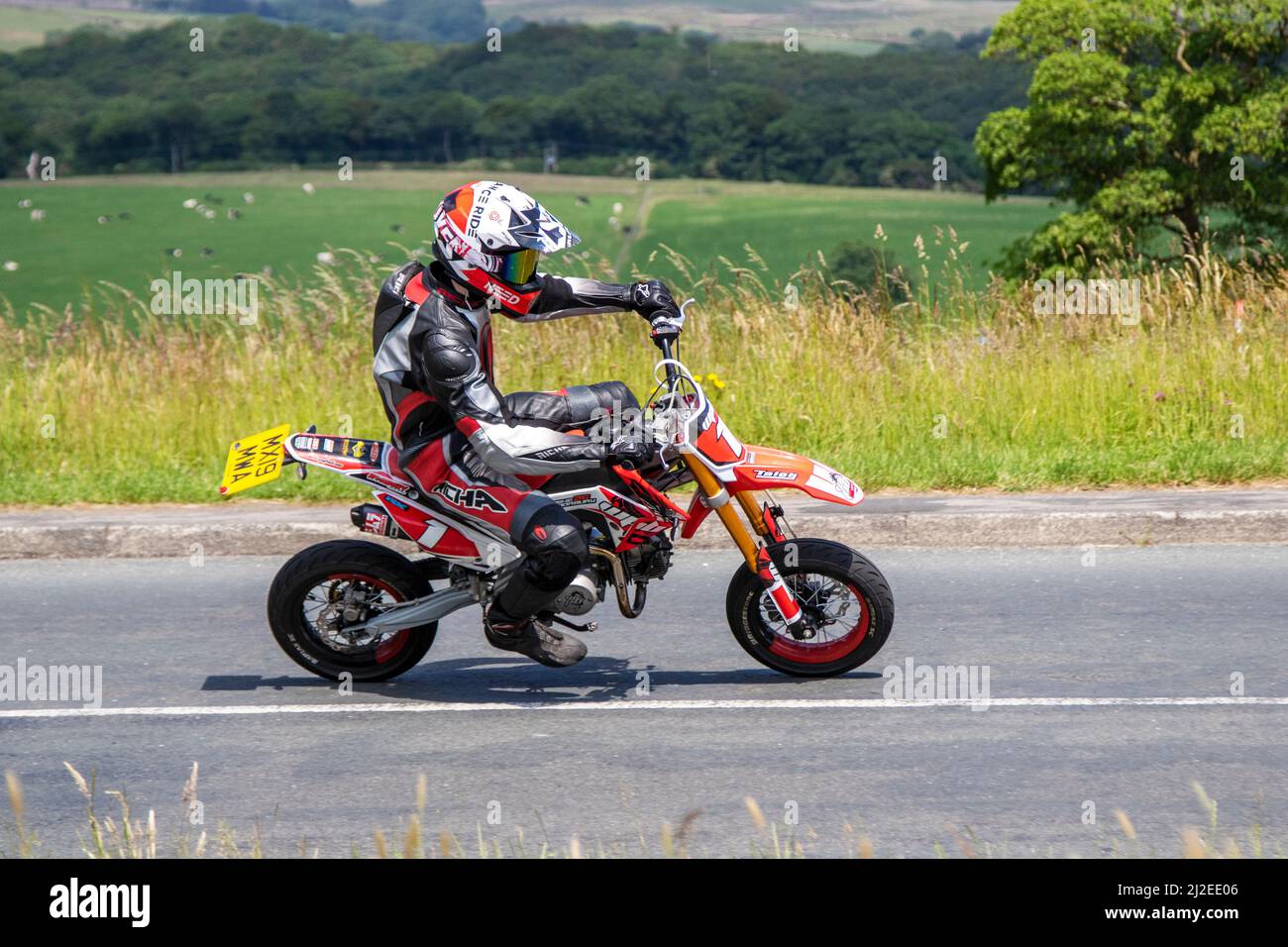 2019 red white WPB Race 125 cc petrol Stock Photo