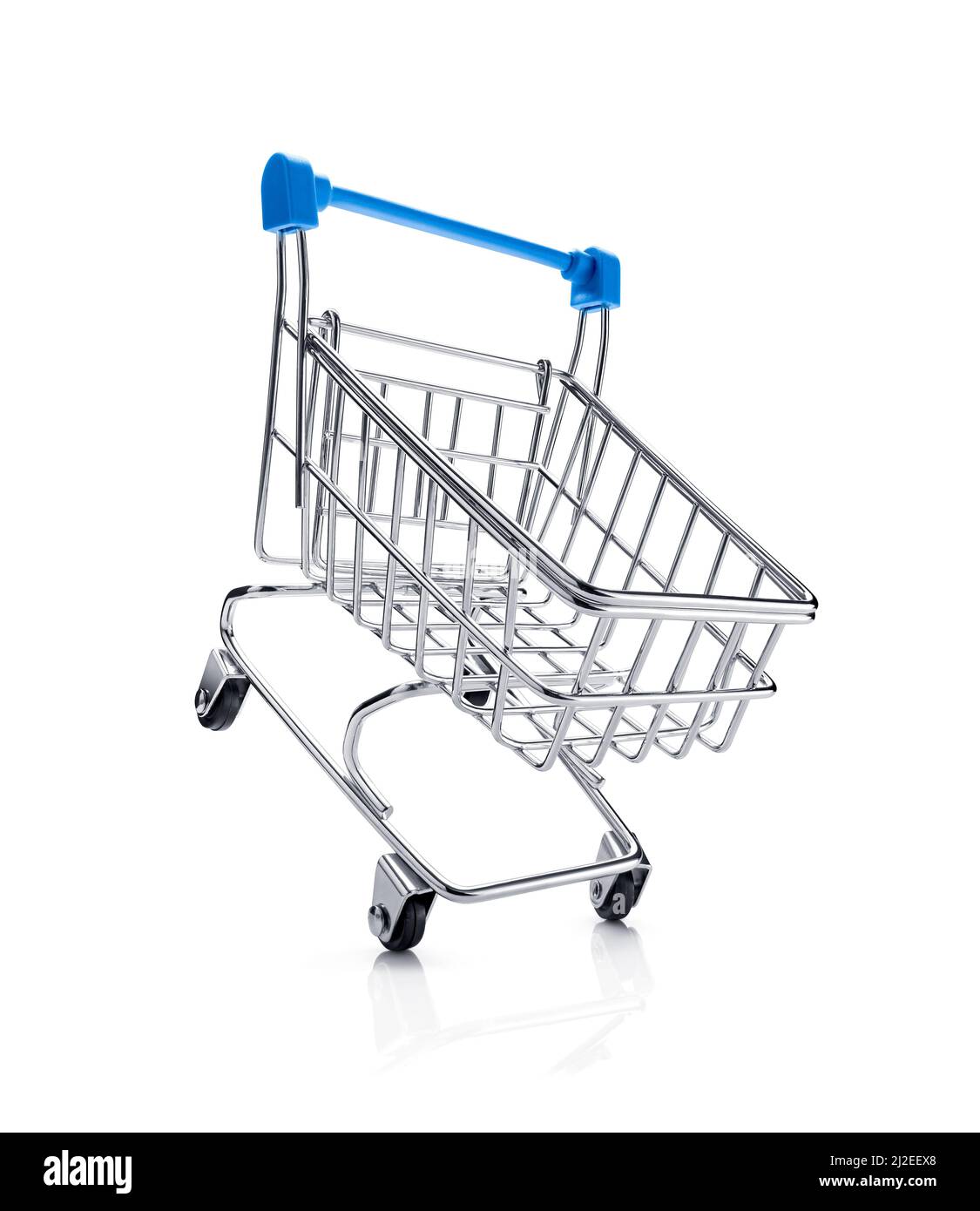 Empty shopping cart isolated on white background Stock Photo