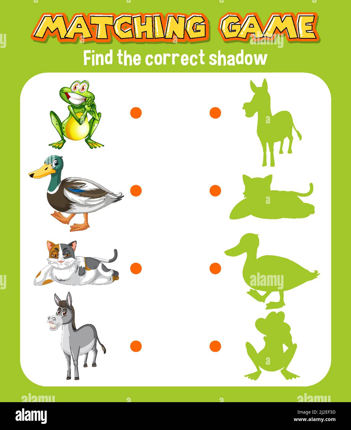 Worksheet design for matching shadow illustration Stock Vector Image ...
