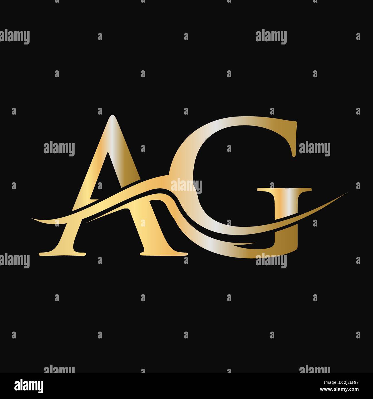 Letter AG Logo Design. Initial AG Logotype Template For Business And ...