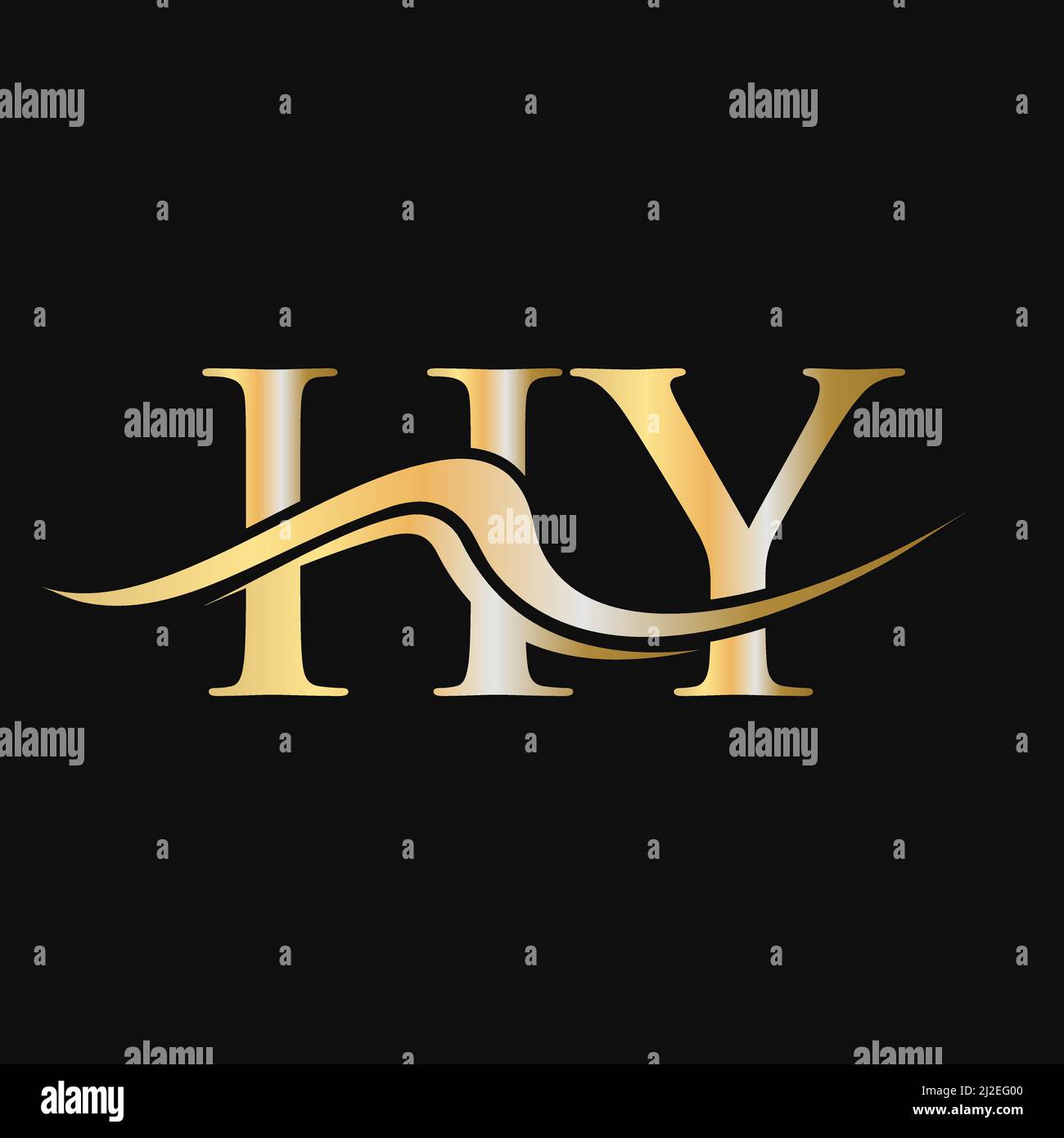 Letter HY Logo Design. Initial H Y Logotype Template For Business And ...