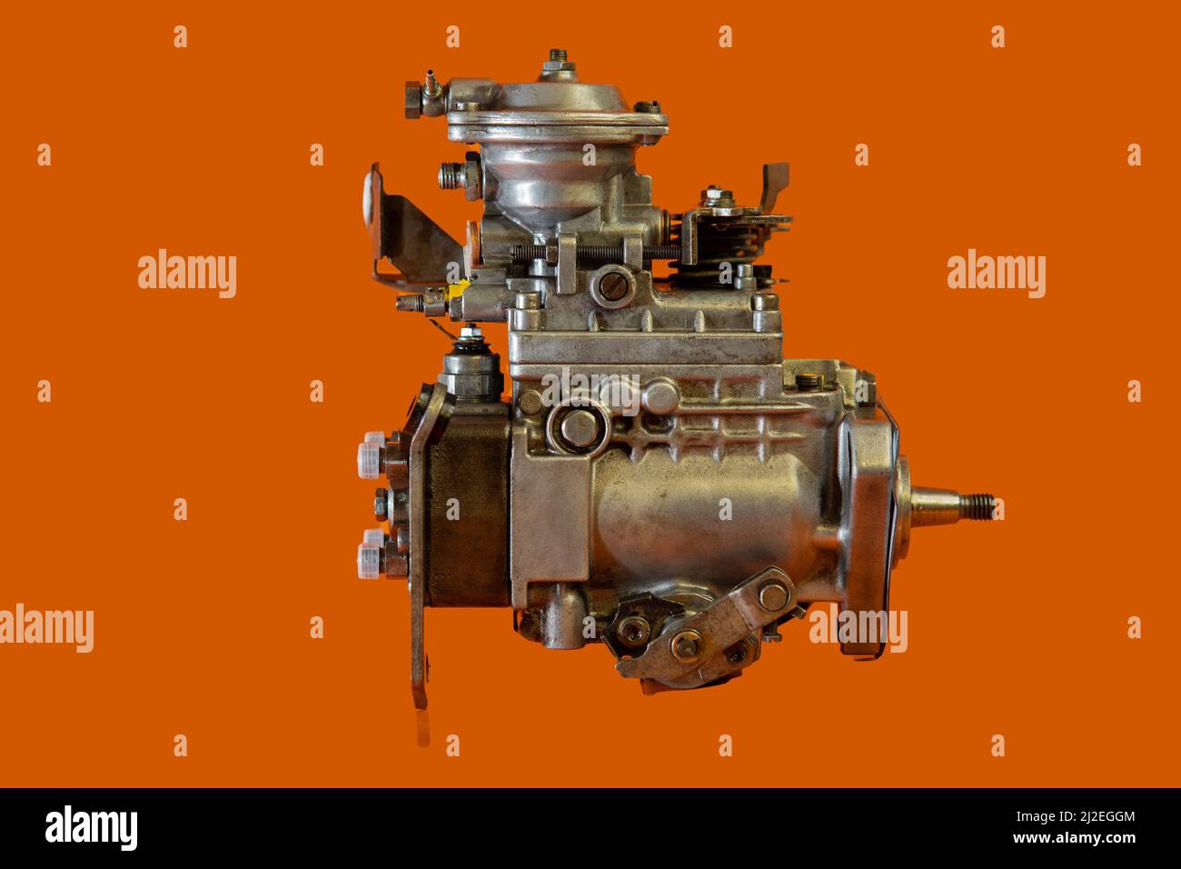 Reconditioned diesel car high pressure pump on a white background