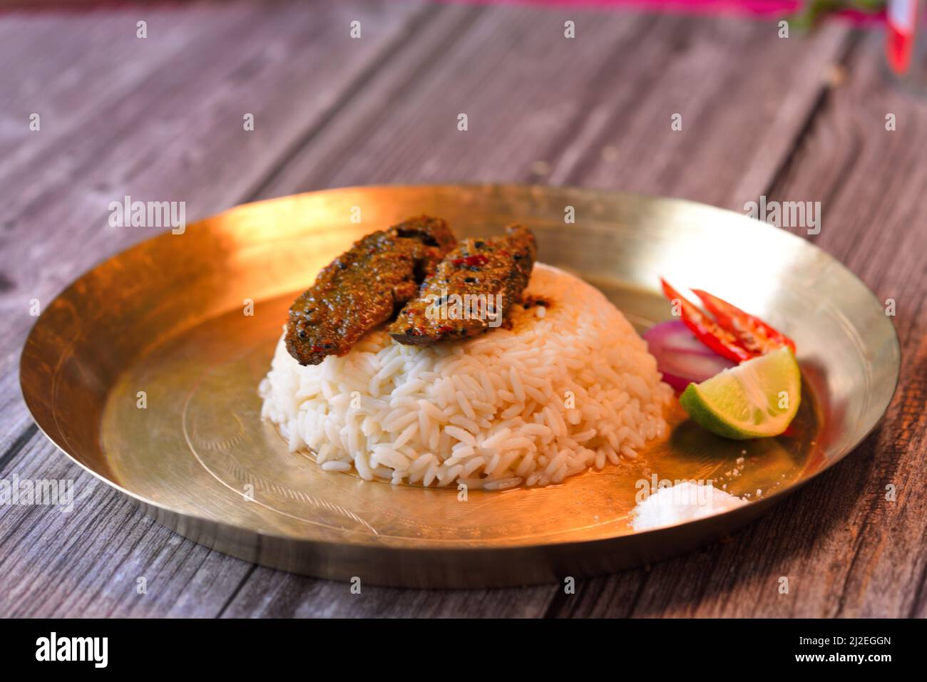 Indian Thali with fish stock photo Stock Photo