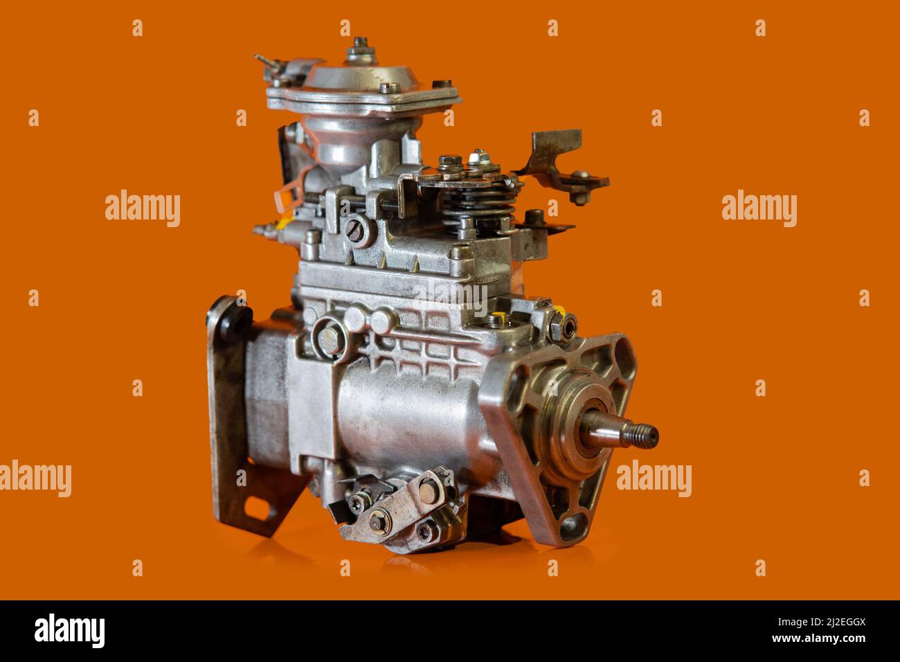 Reconditioned diesel car high pressure pump on a white background
