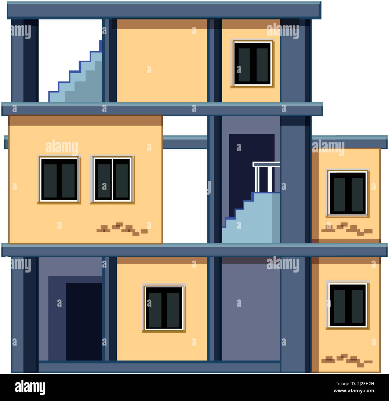 Building construction site on white background illustration Stock ...