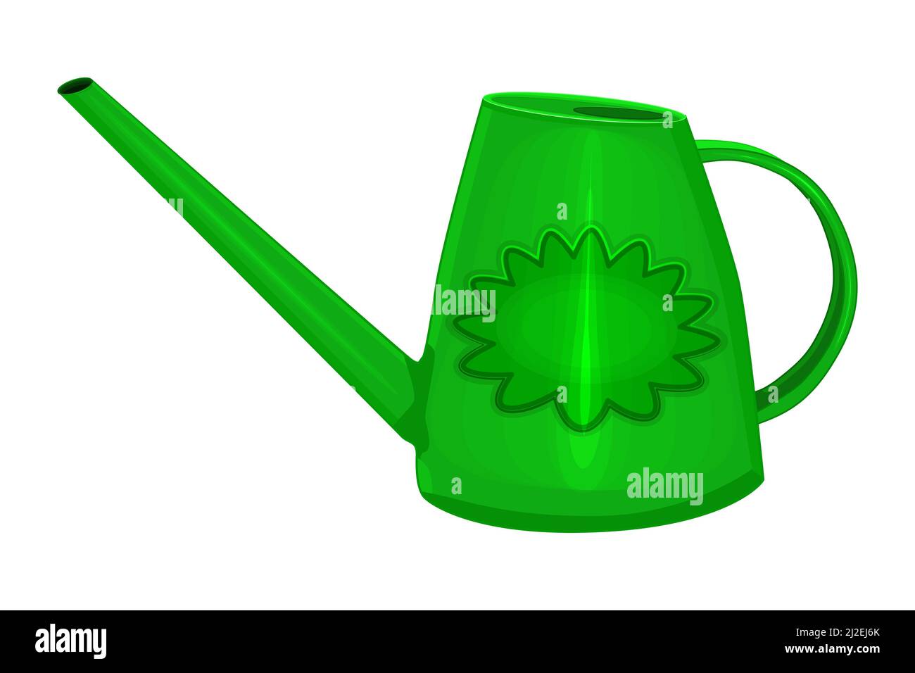Watering can isolated on white background.Green watering can. Gardening tool or agricultural implement for horticulture, plant and flowers cultivation Stock Vector
