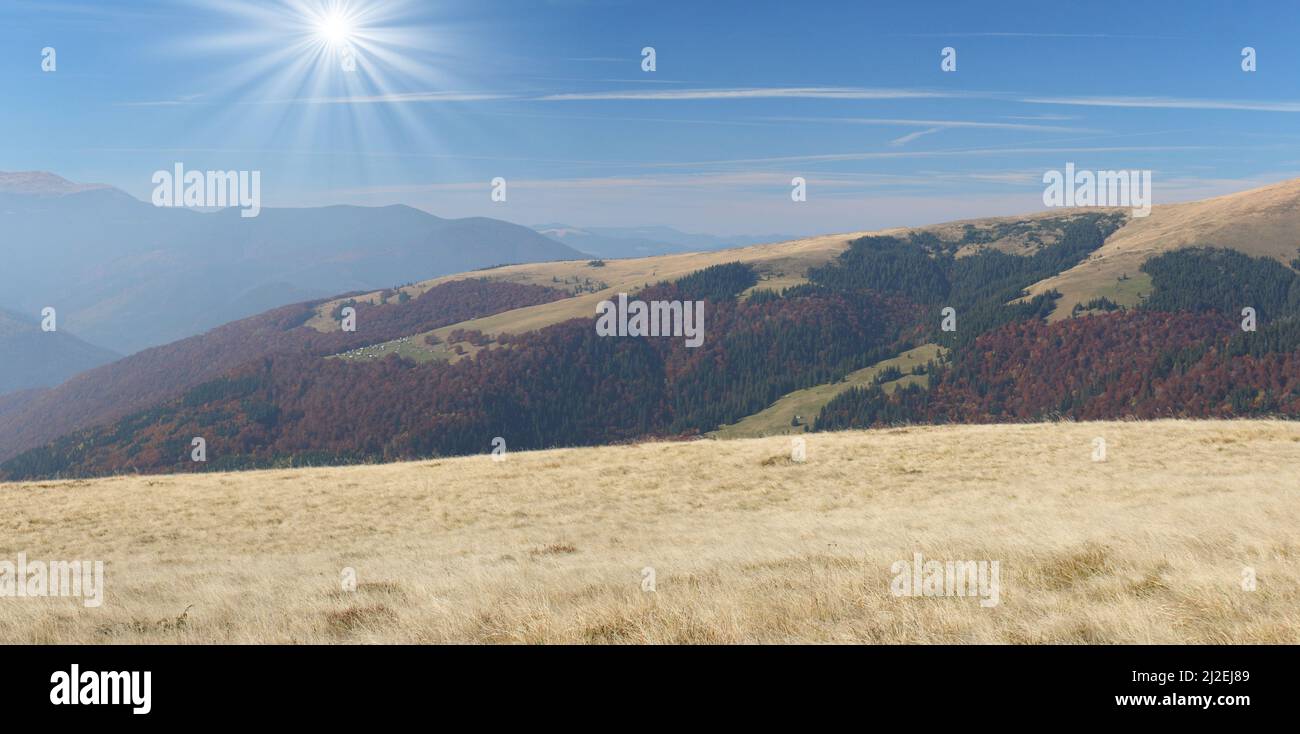 Cloudy sky with mountain forest hi-res stock photography and images - Alamy