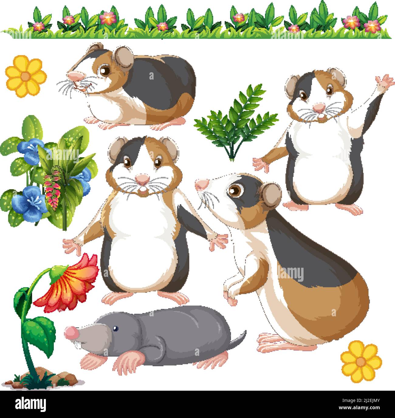 Seamless pattern with wild animals illustration Stock Vector Image ...