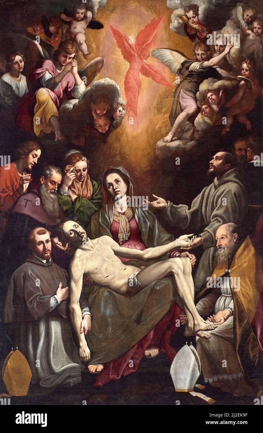 The compassion  - oil on canvas  - Bernardo Castello - 1580 - Piacenza, Italy, church of St.Francis of Assisi Stock Photo