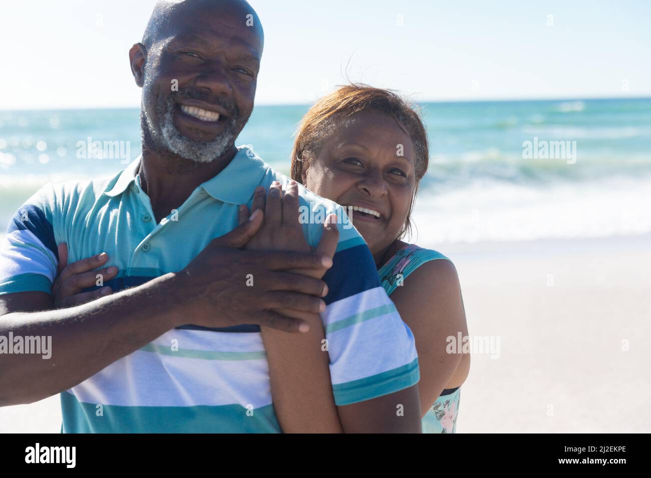 Portrait of happy retired african american senior couple standing ...
