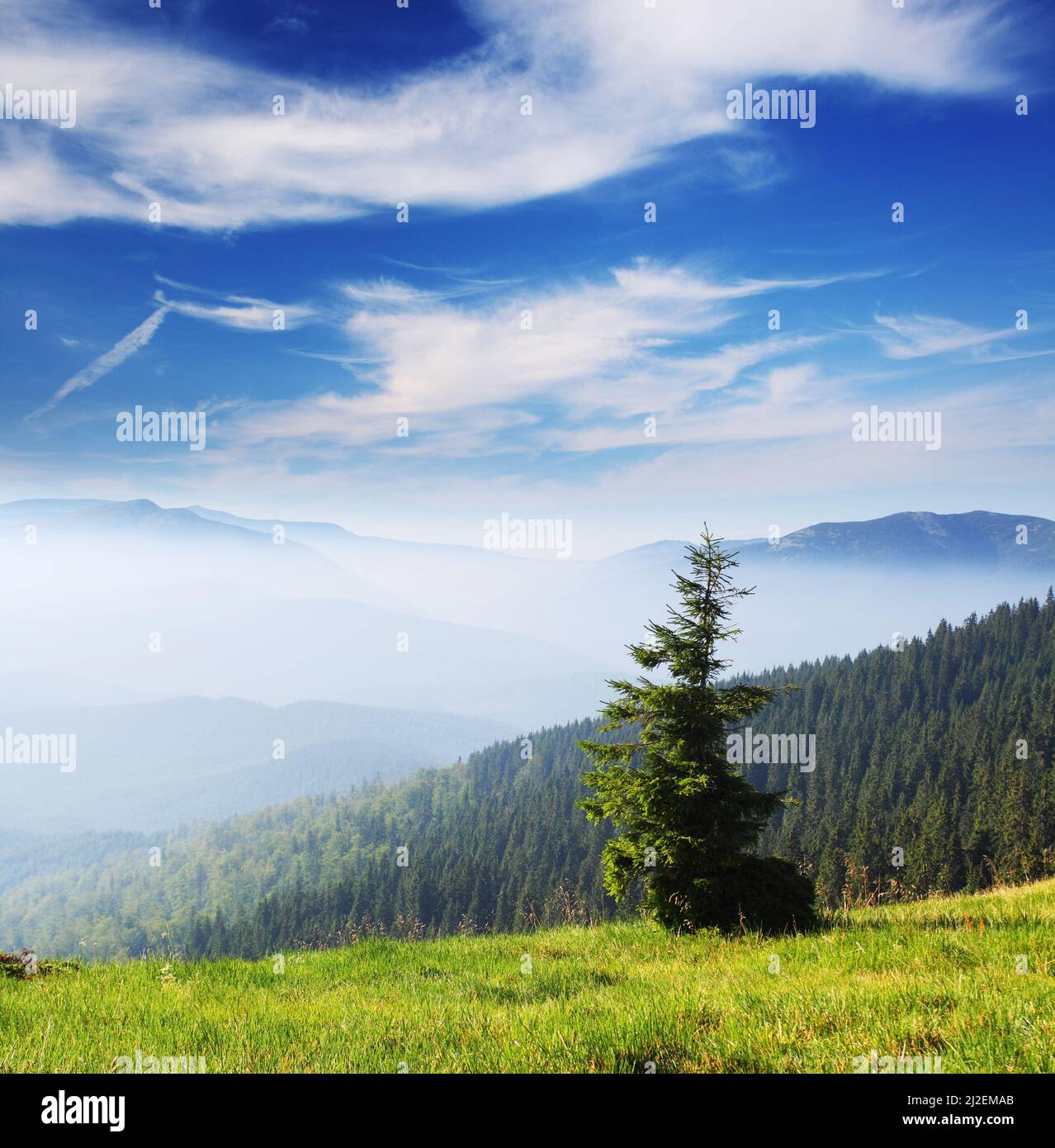 Beautiful mountains landscape and cloudy sky Stock Photo - Alamy