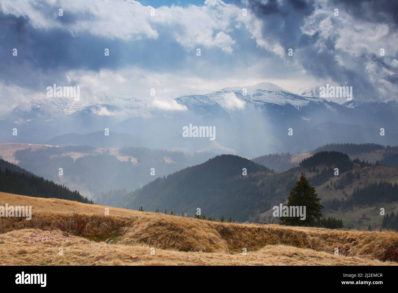 Beautiful mountains landscape and cloudy sky Stock Photo - Alamy