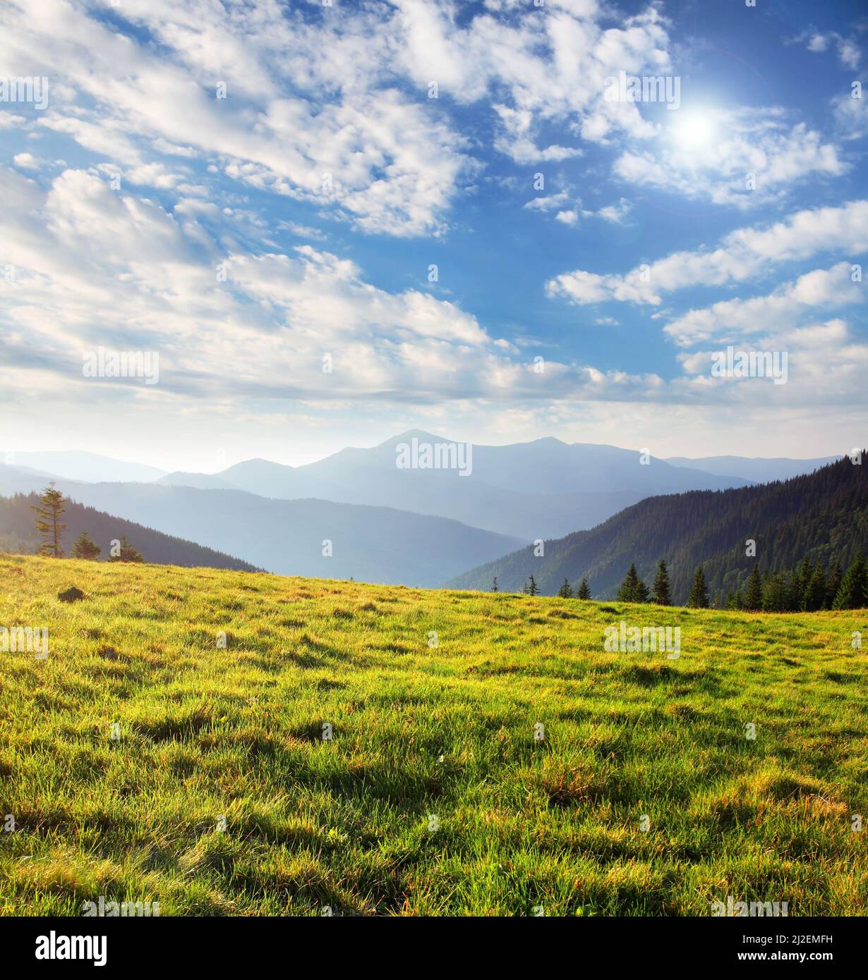 Beautiful mountains landscape and cloudy sky Stock Photo - Alamy