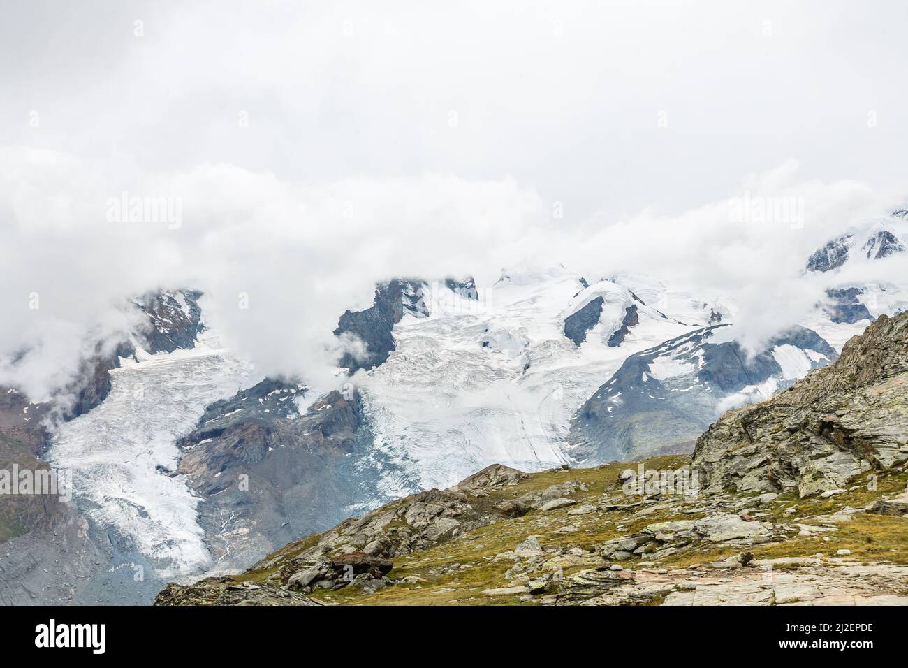 Aerial view of the Alps mountains in Switzerland. Glacier Stock Photo ...
