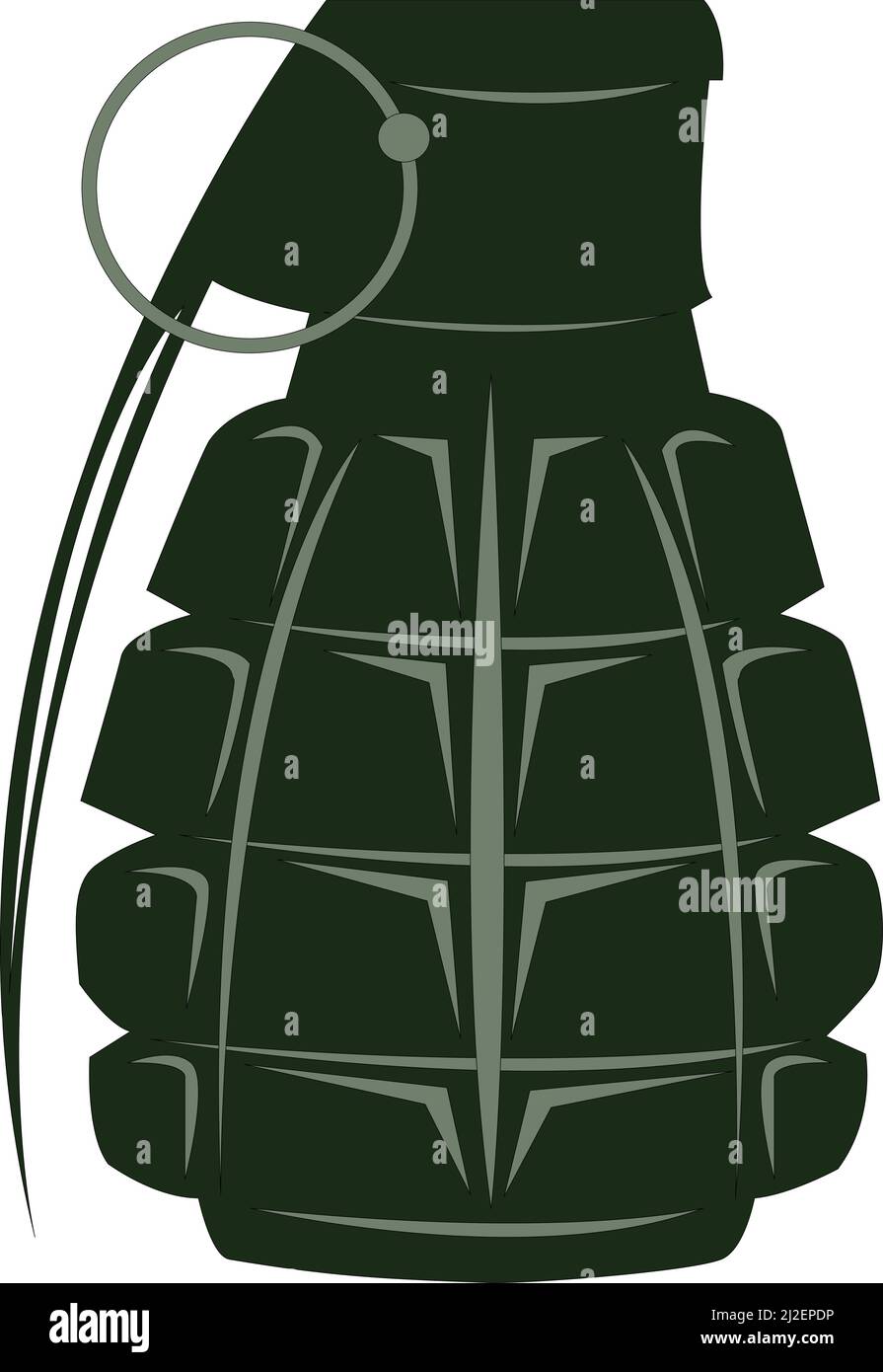 illustration of grenade isolated on white Stock Vector Image & Art - Alamy