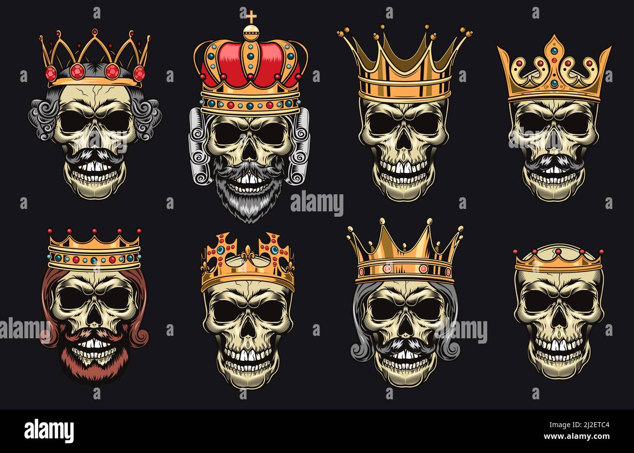 Skull King And Queen Vector Love Skull Couple Illustration Royalty Free  SVG Cliparts Vectors And Stock Illustration Image 142960086